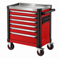 Carro de herramientas 77 x 46 x 97 cm de acero rojo y negro con 7 cajones y ruedas